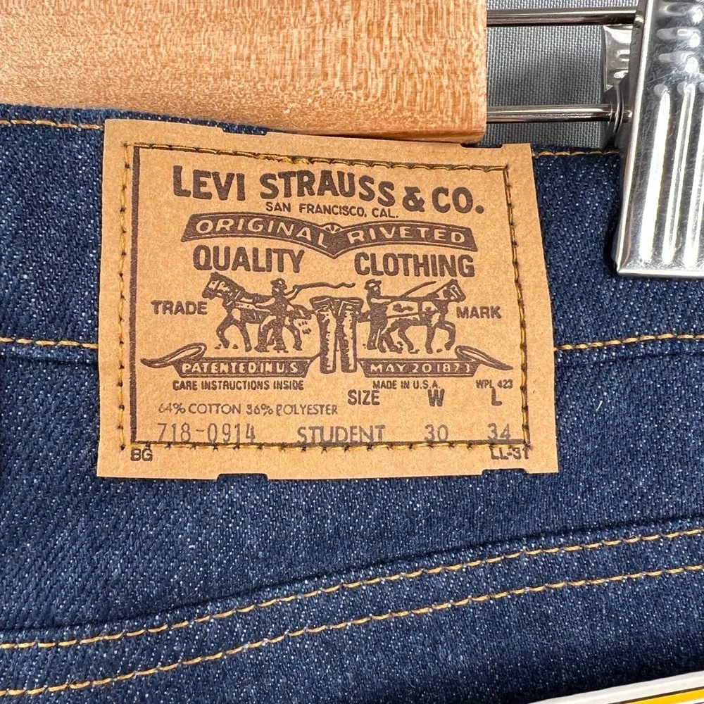 Vintage Levi's Deadstock Jeans Blue‎ Denim Orange Tab Student Fit USA Size 30x34